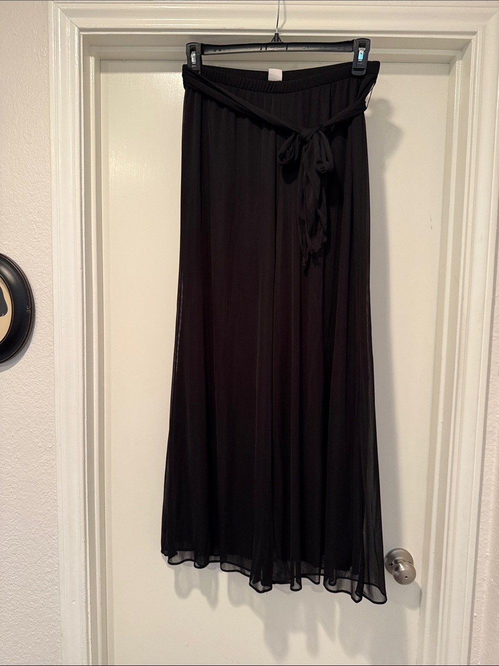 MSK Black Wide-Leg evening pants with Tie Waist
